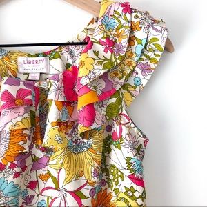LIBERTY OF LONDON • Floral Ruffle Sleeveless Top